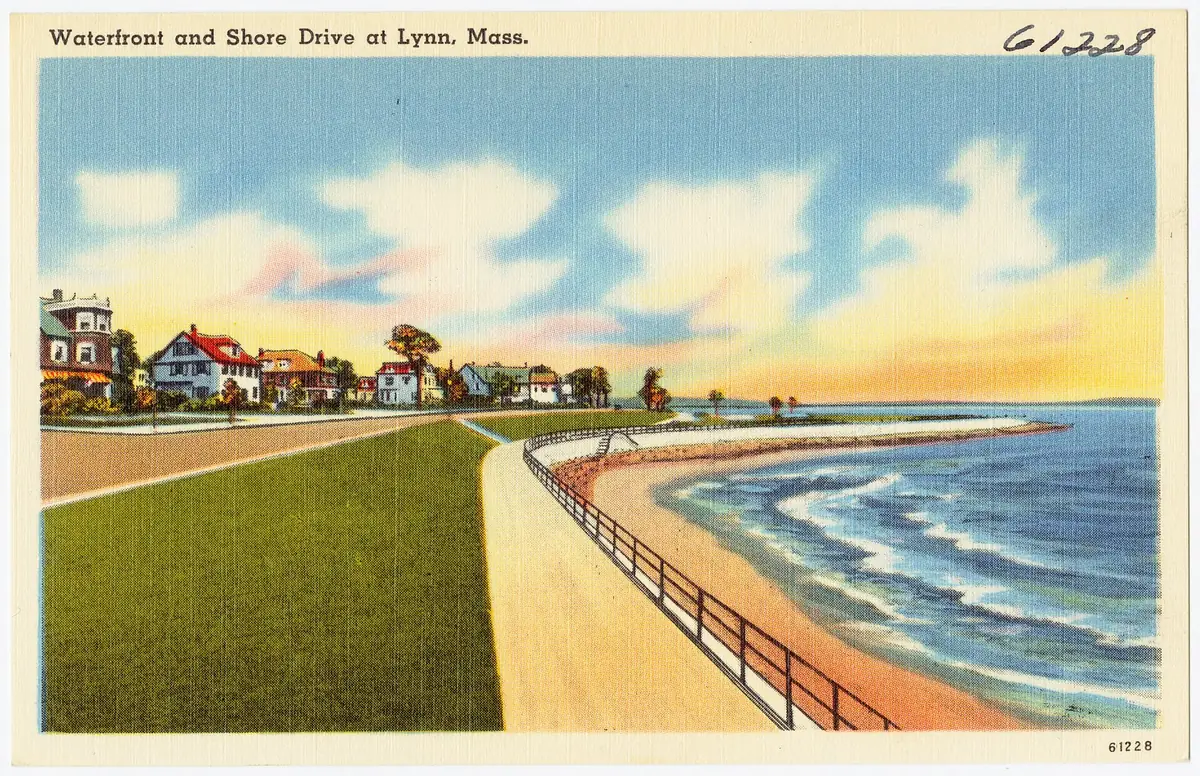 Lynn waterfront and Shore Drive (vintage postcard)
