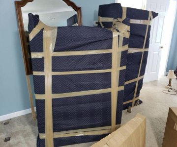 Furniture carefully wrapped for moving